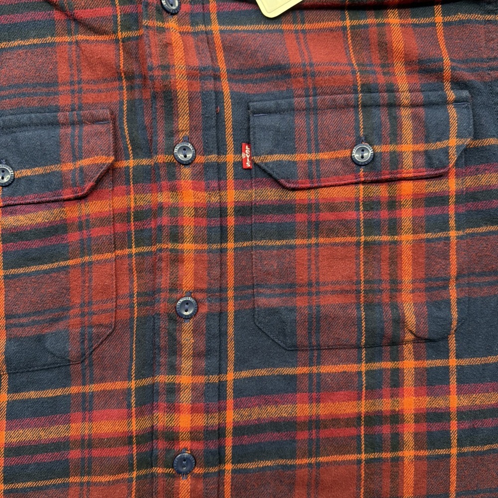 Levi's Men's Small Albemarle Long Sleeve Flannel Shirt Night Sky Soft Western - Picture 4 of 10